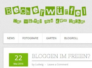 Bloggen im Freien. Beitrag von Ludwig