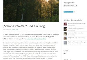 Die Lebensseite mit dem Beitrag zur Blogparade